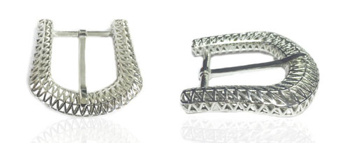 DV0024-35 mm 3D Structured 925 sterling silver belt buckle